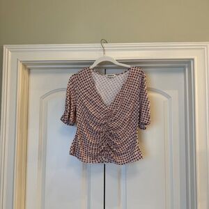 🌼 Boden Floral Ruched Front Top – US 10